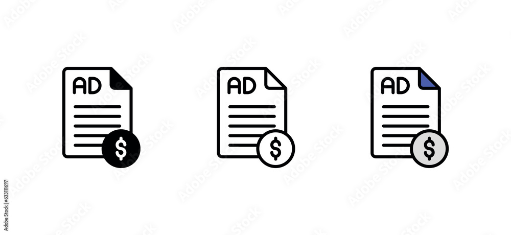 Ad Expense icon design with white background stock illustration Ad Expense icon design with white background stock illustration