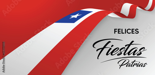 Chile Independence Day. Happy National Holiday Fiestas Patrias. September 18 Background Design.
