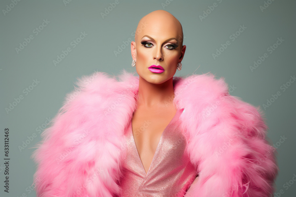 Elegance in the Spotlight: Bald Drag Queen Glamour Elegance in the Spotlight: Bald Drag Queen Glamour