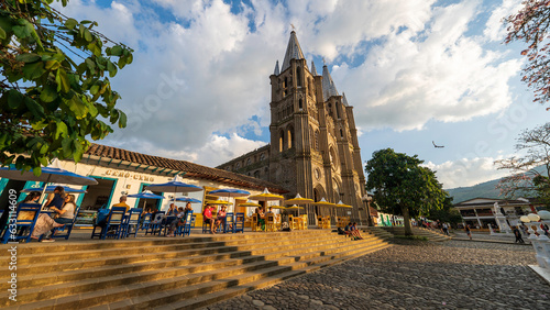 Jardin's Main Church from the Central Square, Antioquia, Colombia