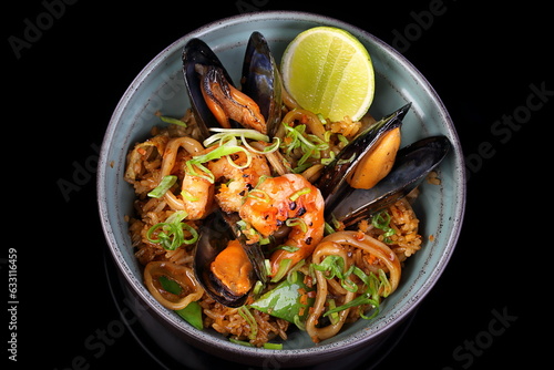 paella with shrimps