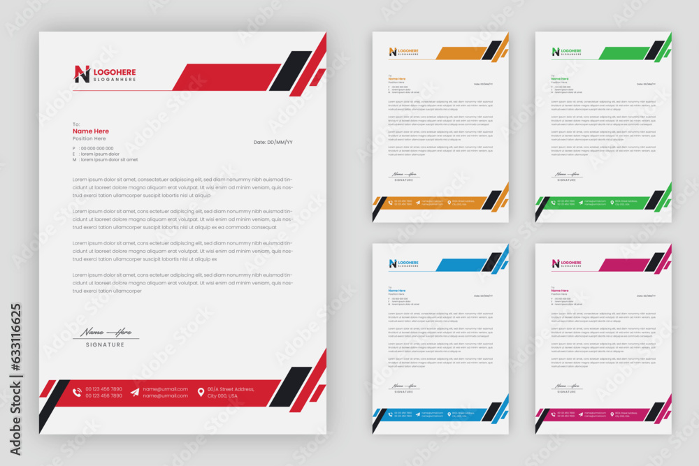 Multipurpose corporate businesses Letterhead template with a4 size	