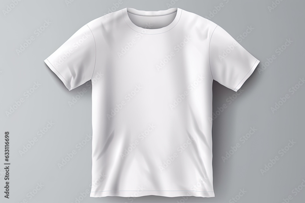 Design of a modern white t-shirt on a gray background. Design of a modern white t-shirt on a gray background.