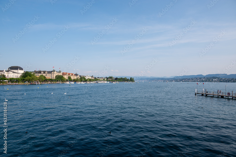 The idyllic Lake Zurich in Switzerland