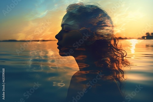 Woman meditating  finding inner peace and balance  generative ai concept of mindful healthy woman