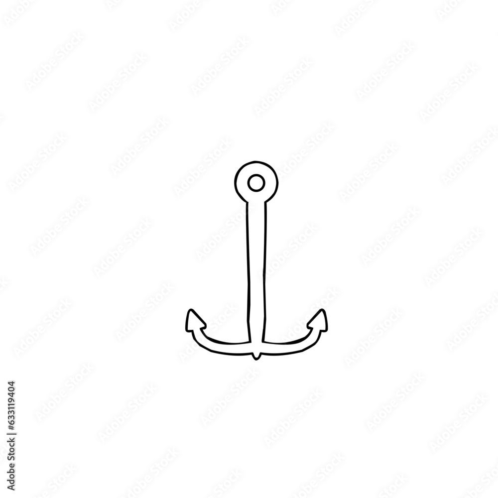 Hand drawn anchor outline Hand drawn anchor outline