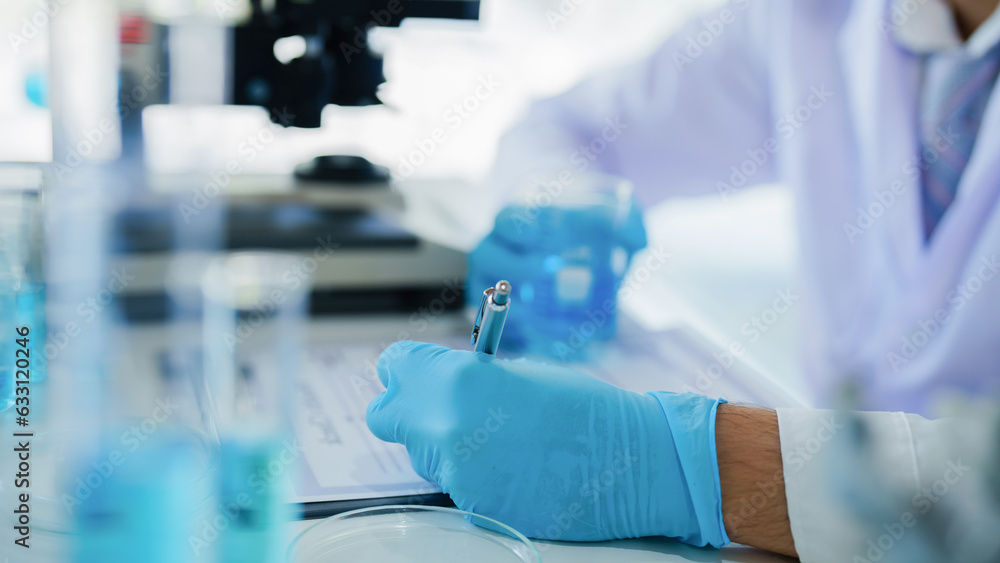 Scientists researching biochemical in a laboratory, Science experiment Scientists researching biochemical in a laboratory, Science experiment