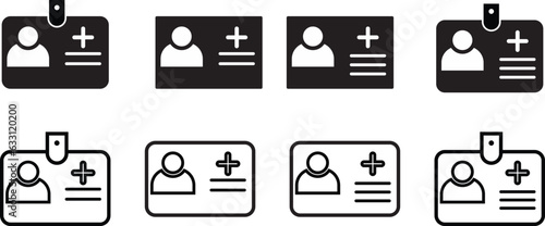 Medical card. Insurance card. Profile icon. Personal document