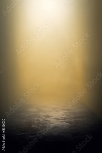 concrete floor with a misty foggy background. fantasy background.