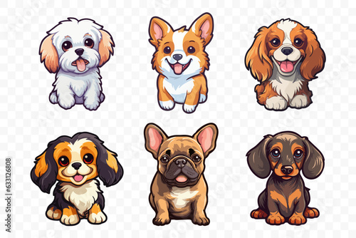 Small breed dogs stickers Fototapet