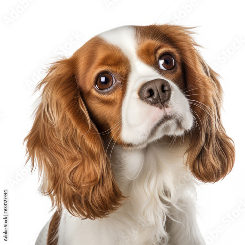 Isolated Cavalier King Charles Spaniel Dog with White Background photo