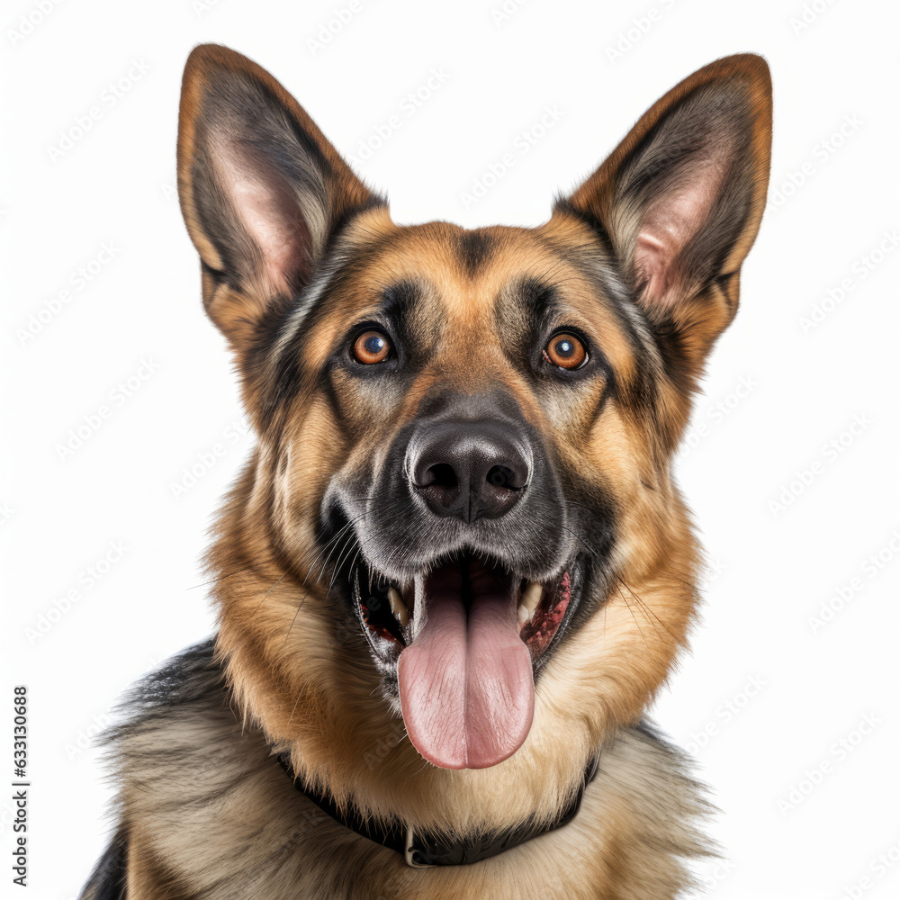 Portrait of a Happy German Shepherd Dog with White Background - Isolated Image Portrait of a Happy German Shepherd Dog with White Background - Isolated Image