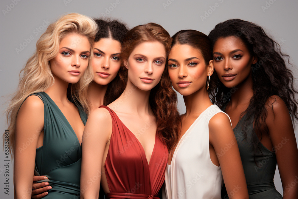beautiful multiethnic female models in studio beautiful multiethnic female models in studio