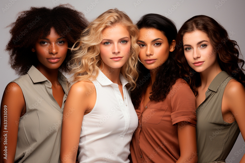 beautiful multiethnic female models in studio beautiful multiethnic female models in studio