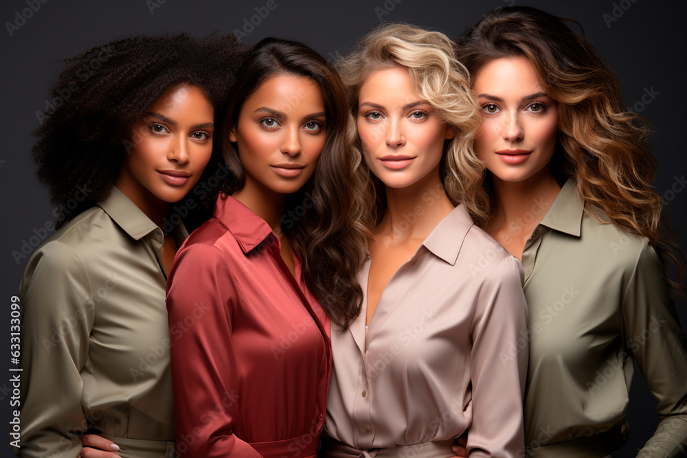 beautiful multiethnic female models in studio beautiful multiethnic female models in studio