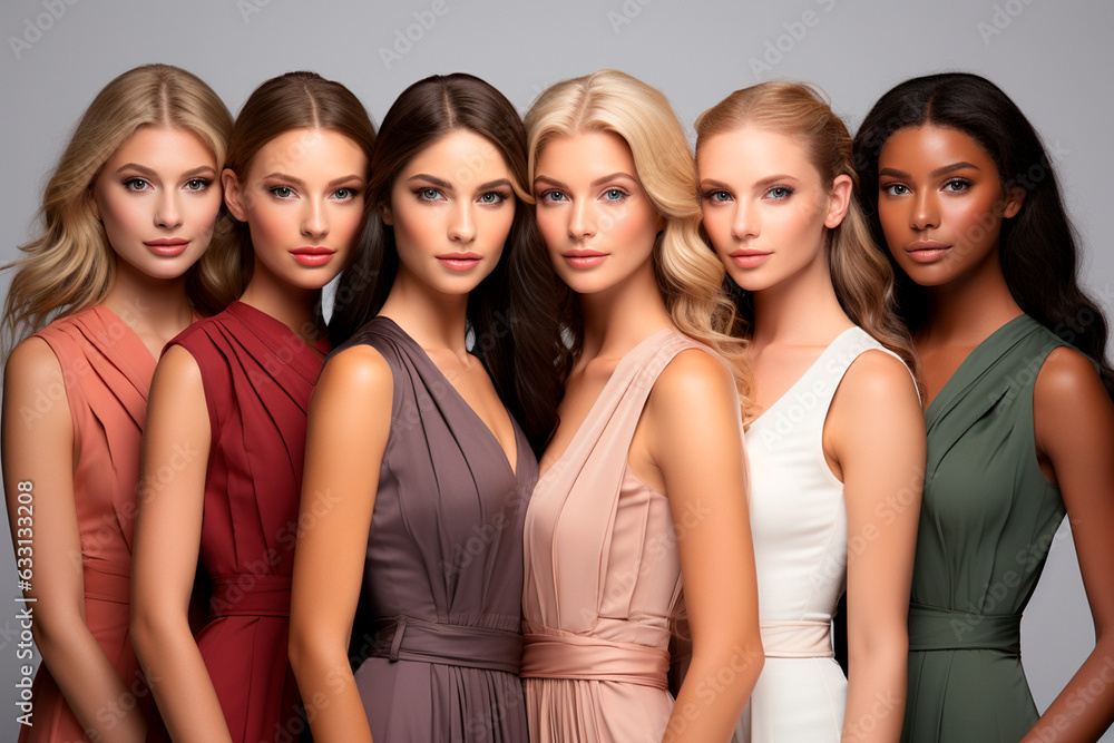 beautiful multiethnic female models in studio beautiful multiethnic female models in studio