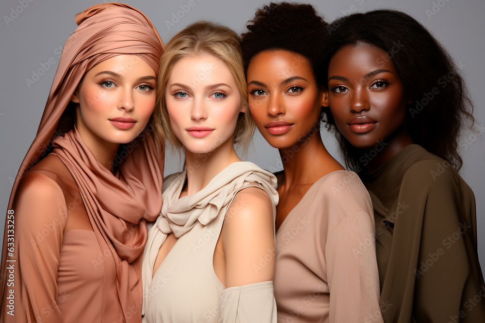 beautiful multiethnic female models in studio beautiful multiethnic female models in studio