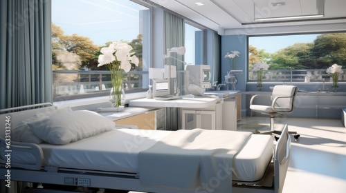 A modern hospital room concept.