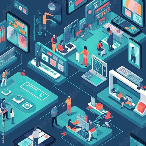 Illustration of a city mall