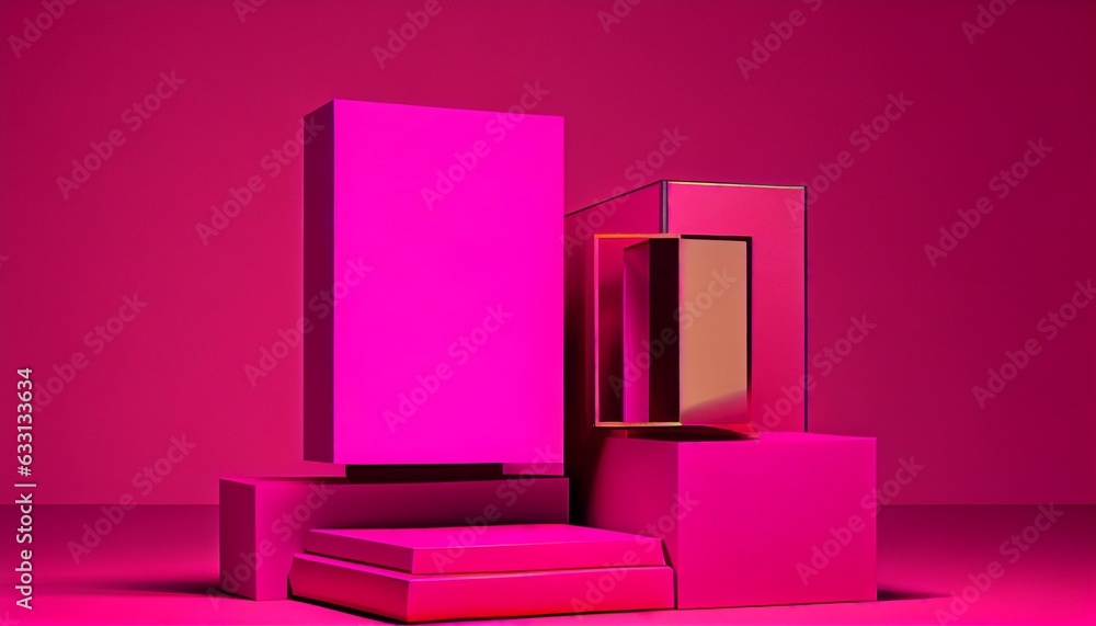 3d rendered illustration of a cube in pink color. Generative in ai 3d rendered illustration of a cube in pink color. Generative in ai