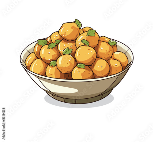 Indian food Pani puri, Golgappa plate isolated on white background