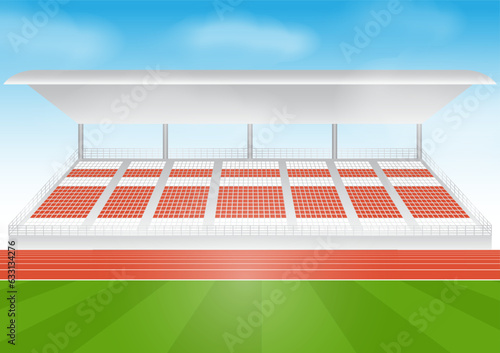 Running Track or Athlete Track in Stadium. Vector Illustration.