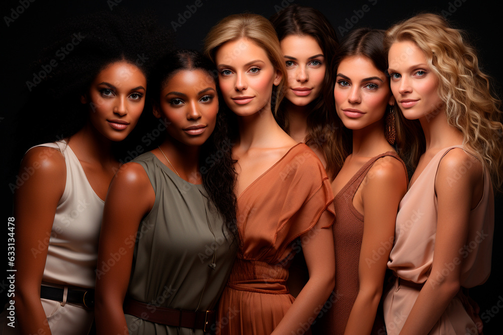 beautiful multiethnic female models in studio beautiful multiethnic female models in studio