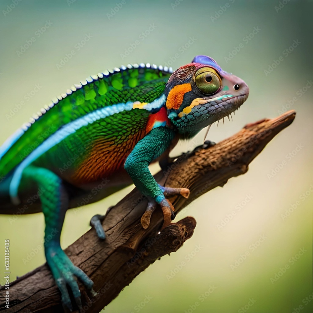 green iguana on a branch green iguana on a branch