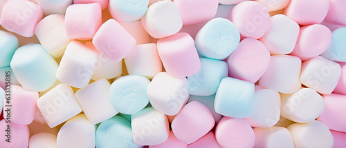 pastel colored marshmallows as background