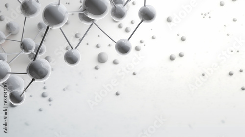 White balls floating, representing molecules or atoms in a scientific context - Science Particle Wallpaper created with Generative AI technology