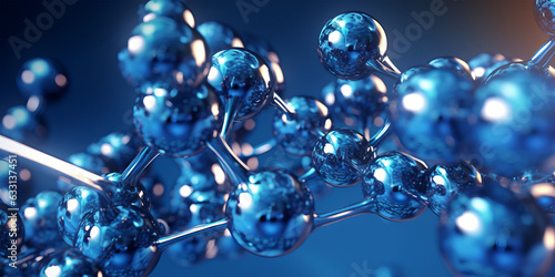 A close up of a molecular structure made up of interconnected balls - Science Particle Wallpaper created with Generative AI technology
