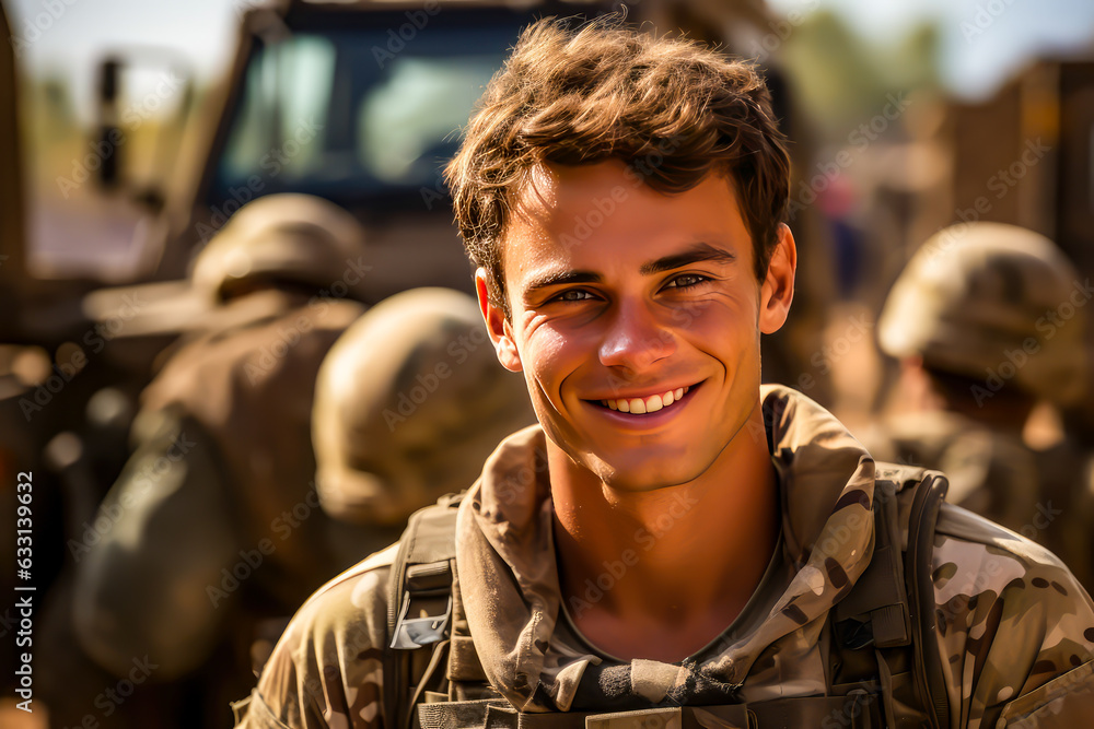 Fototapeta premium building employee smiling looking at camera, portrait, earthworks, jobs,