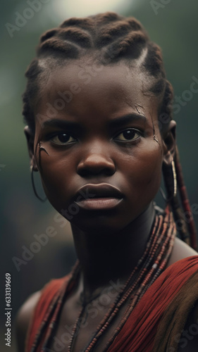 African Huntress in Moody Atmosphere
