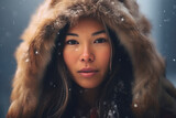 Close-Up Portrait of a Misty Eskimo