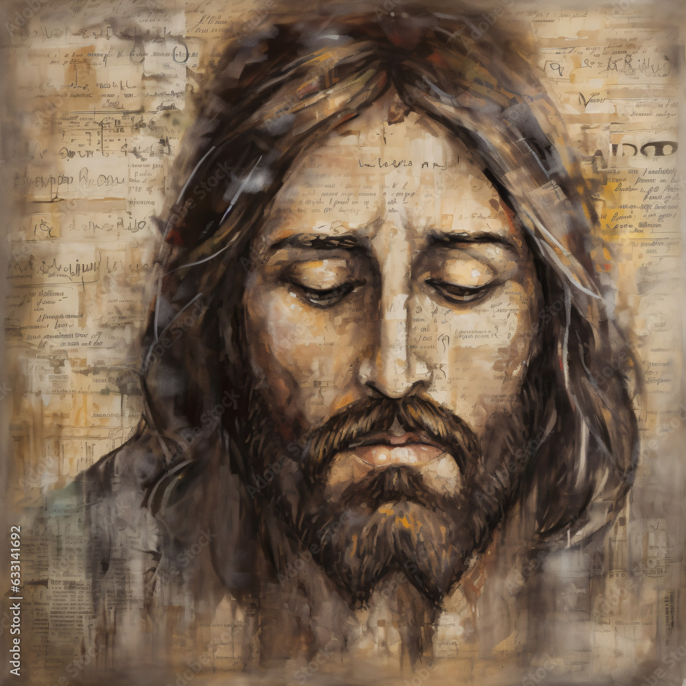 A painting of Jesus with closed eyes Generative Ai A painting of Jesus with closed eyes Generative Ai