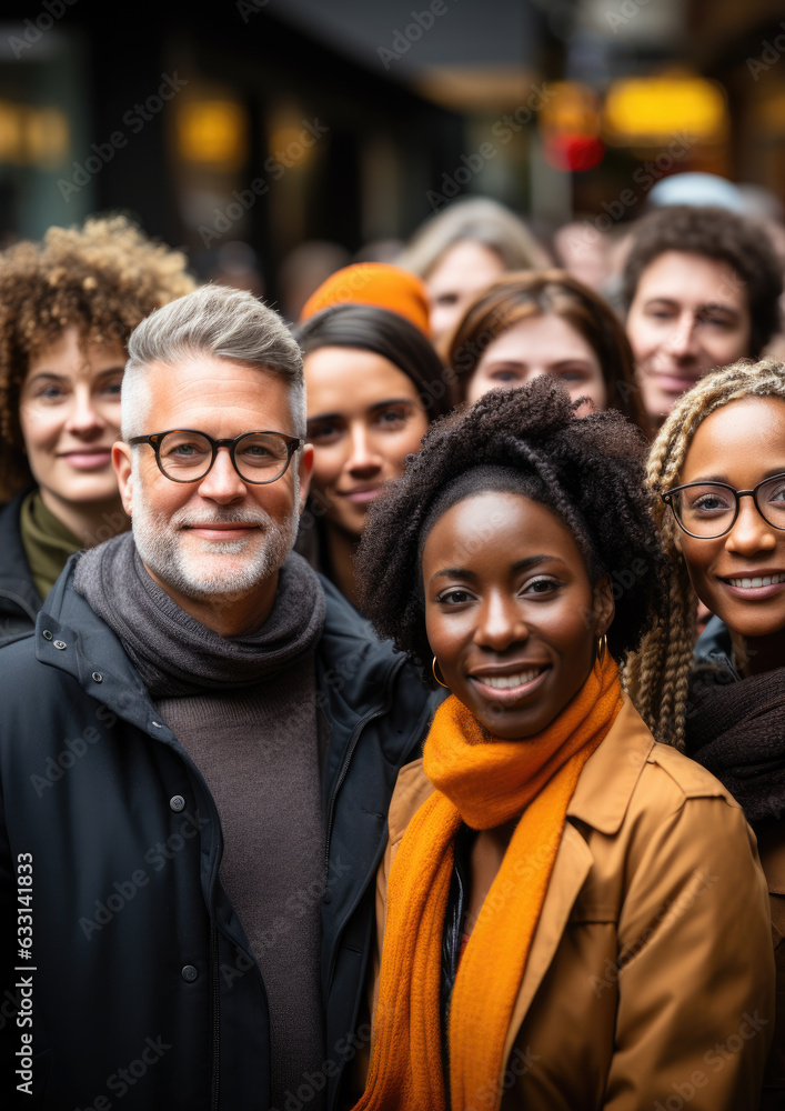 Obraz premium Diverse Group of People Protesting in the the Street