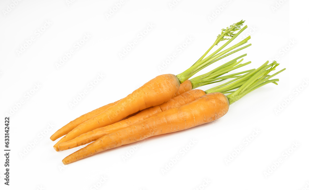 Young carrots. Fresh carrots on a white background Young carrots. Fresh carrots on a white background