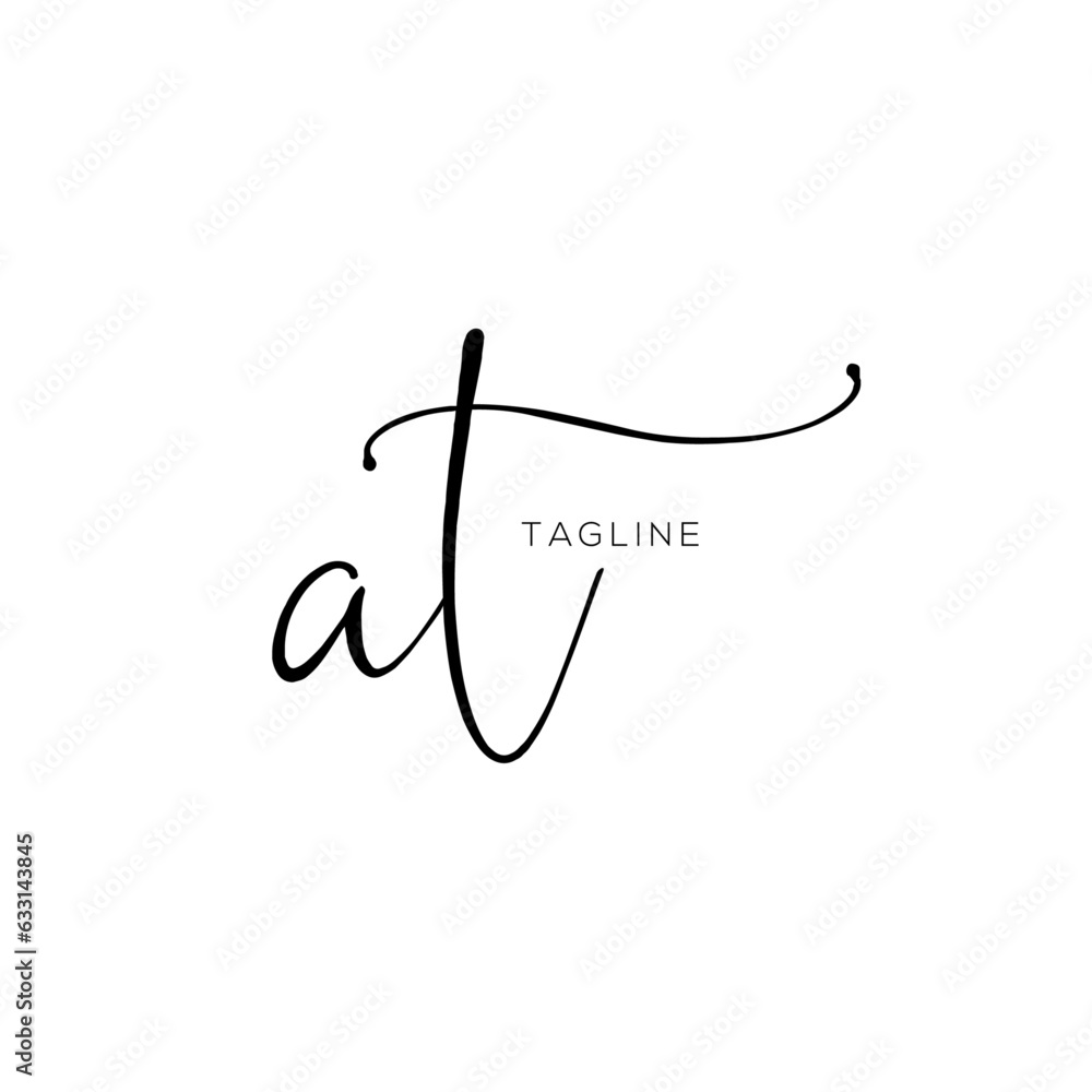 A hand-drawn signature logo design template	