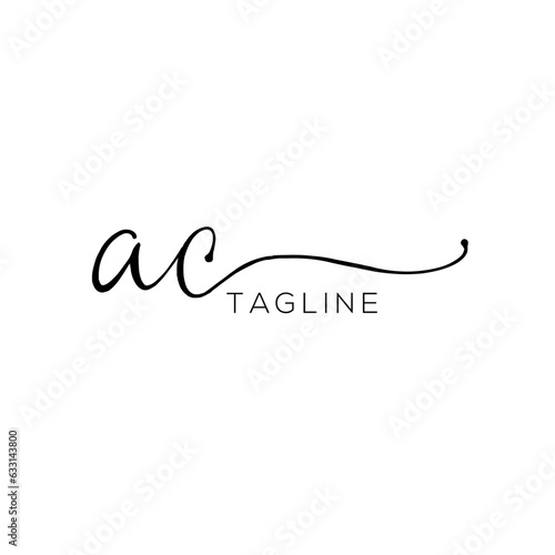 A hand-drawn signature logo design template 