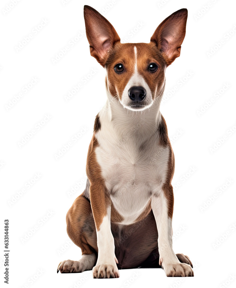Basenji dog looking at the camera isolated on transparent background Basenji dog looking at the camera isolated on transparent background