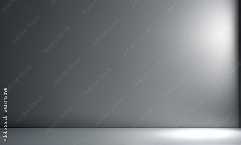 Empty white interior with flat wall and spotlight effect. Easy to edit interior. 