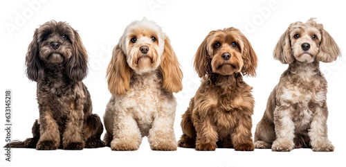 Cockapoo dogs looking at the camera isolated on transparent background © Pixel Alchemy