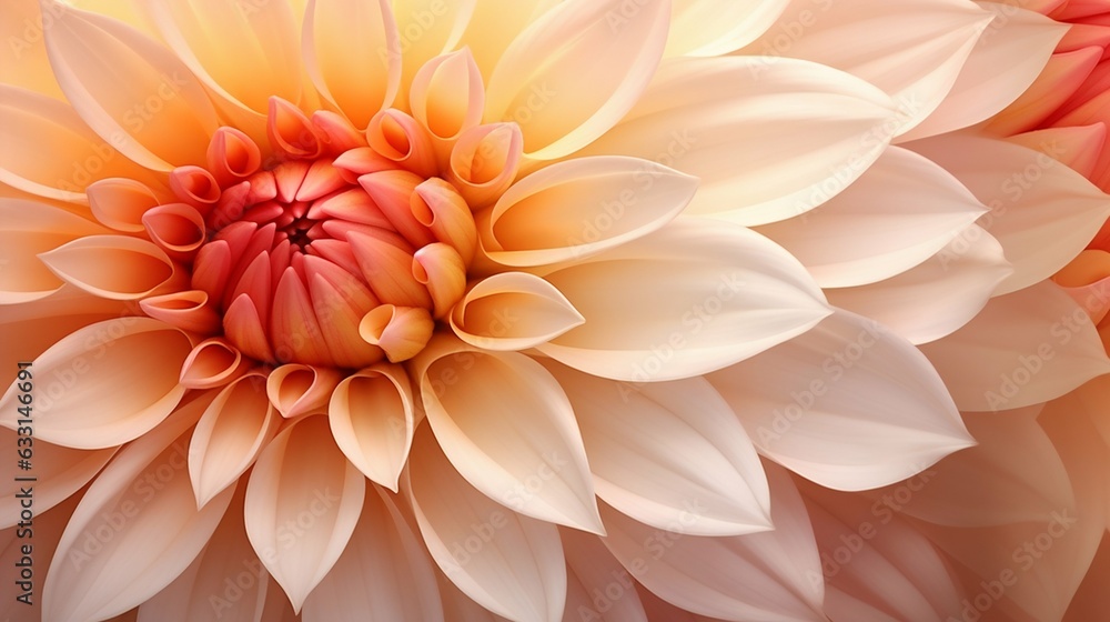 Macro of Dahlia Petals. Chrysanthemum Flower Background. Generative ai Macro of Dahlia Petals. Chrysanthemum Flower Background. Generative ai