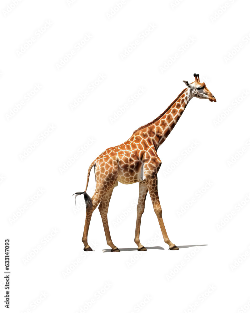 Naklejka premium Giraffe isolated on white background
