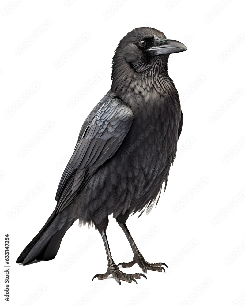Fototapeta premium Raven isolated on a white background.