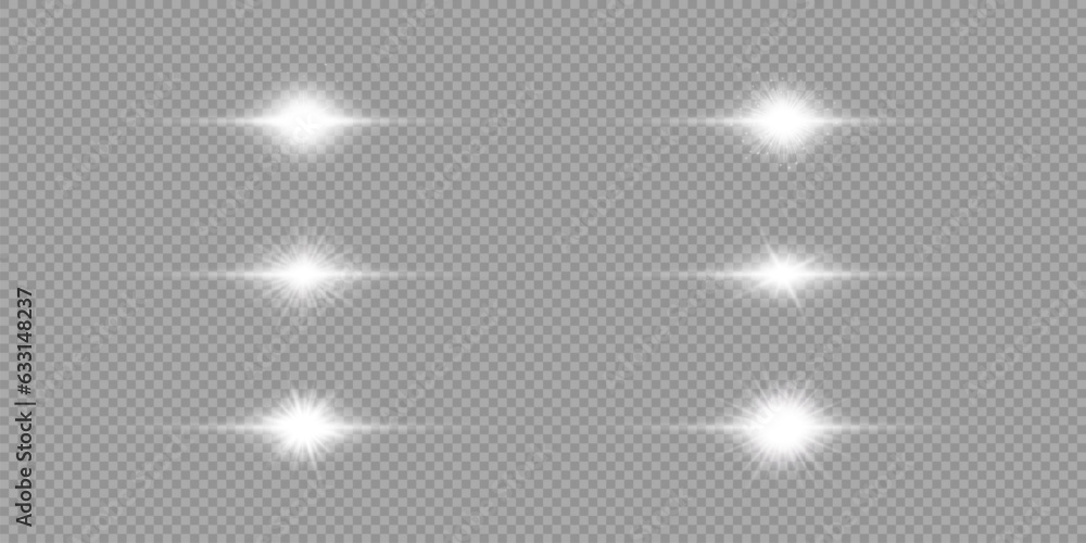 Obraz premium White horizontal light effect of lens flares