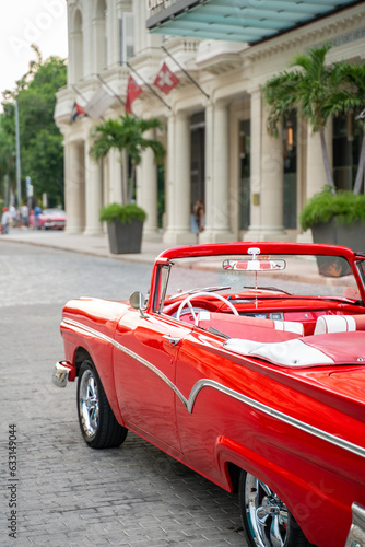 Photography classic american car in the street
