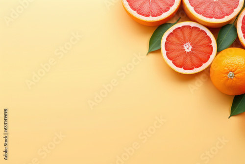 oranges on an orange background. frame and texture. vitamins and citrus. place for text and flat lay.