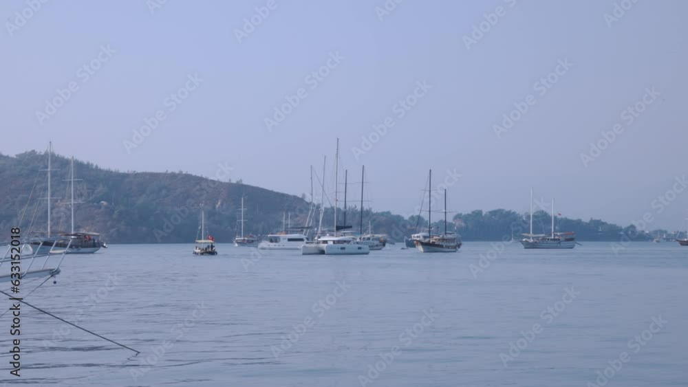 Landscapes Of Fethiye Bay With Yachts, Turkish Coast Landscapes Of Fethiye Bay With Yachts, Turkish Coast