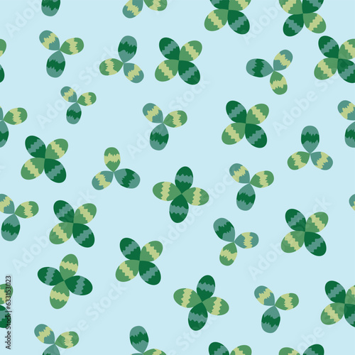 Clover blooming pink seamless pattern. St. Patrick s Day seamless pattern